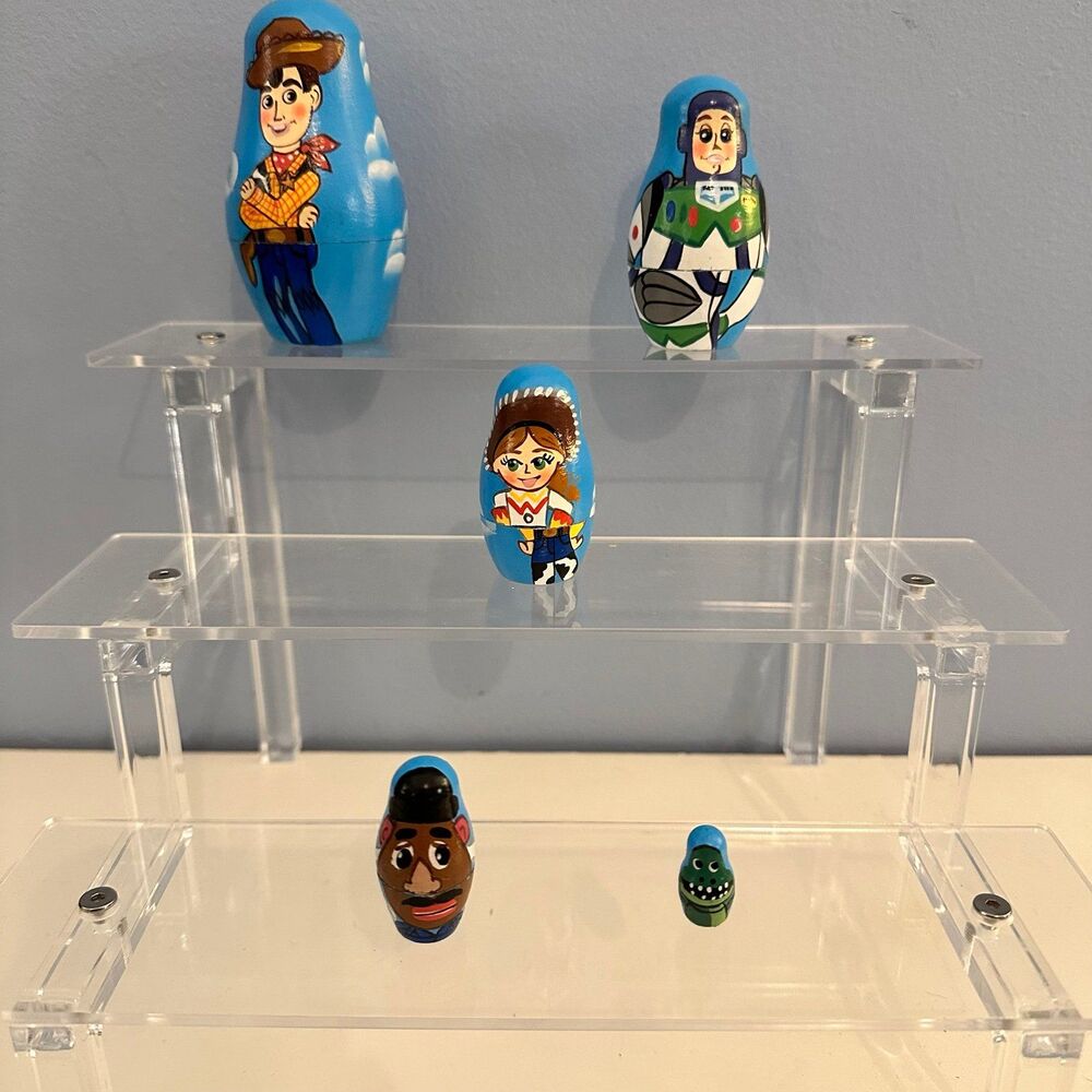 Toy Story Themed Hand Painted Nesting Doll Russian Nesting Doll Set of 5 Rare